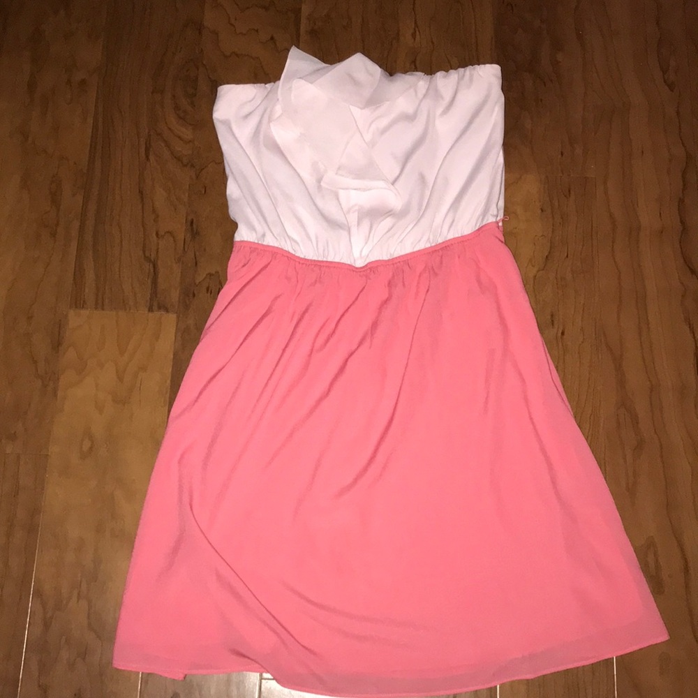 Express 2 tone pink strapless dress